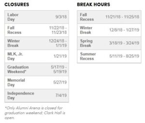 Alumni Arena Hours